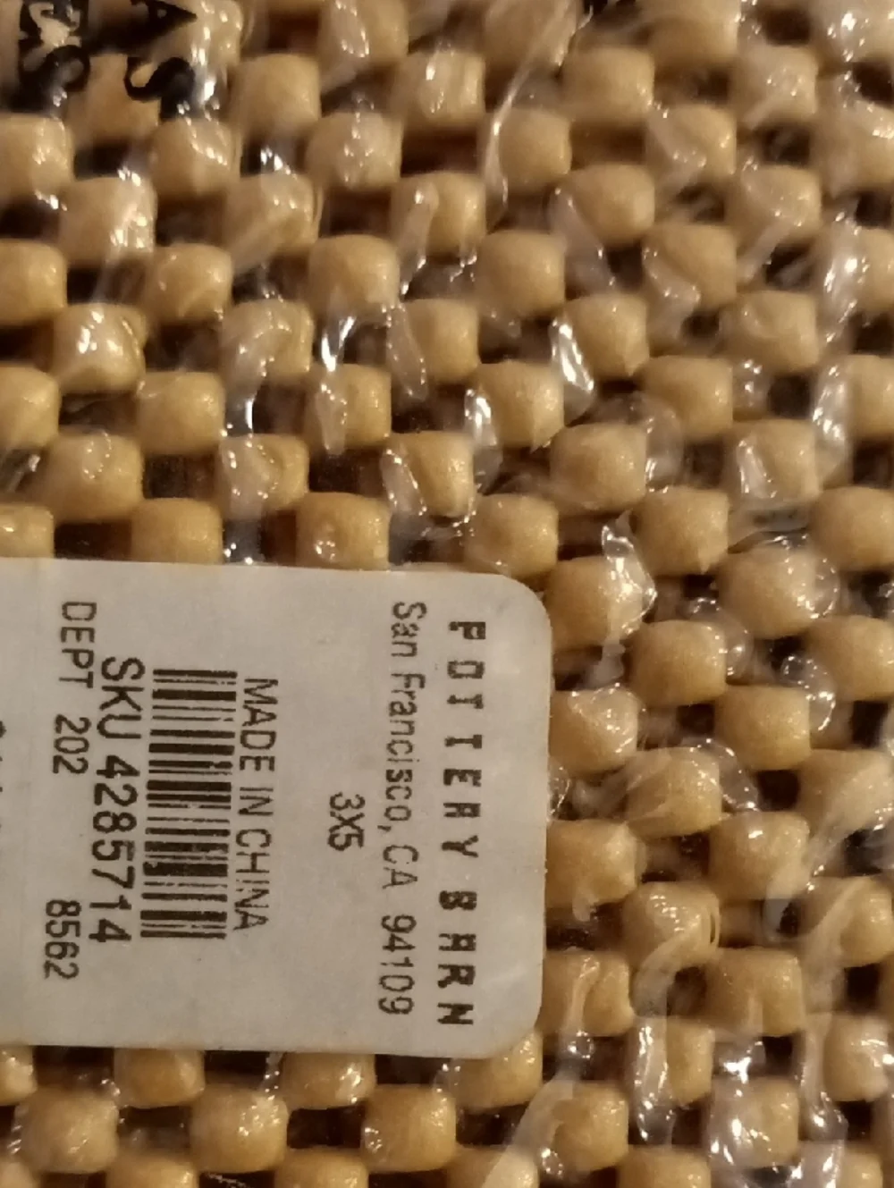 NEW Pottery Barn Standard Rug Pad 3 x 5 Feet New Old Stock